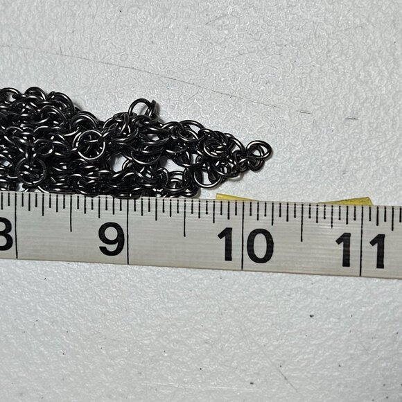 Heavy Metal Chain Bib Necklace Silver Tone Gothic Steam Punk Fashion Jewelry - Picture 5 of 5